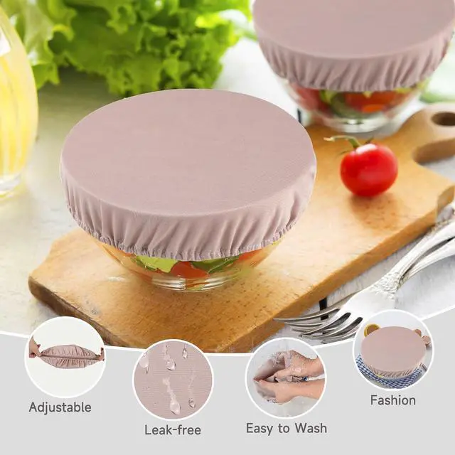 Alt view image 2 of 6 - wegreeco Elastic Reusable Bowl Covers for Bread Proofing, Fabric Cloth Sourdough Bowl Covers for Proofing - Set of 3, Rose Gold