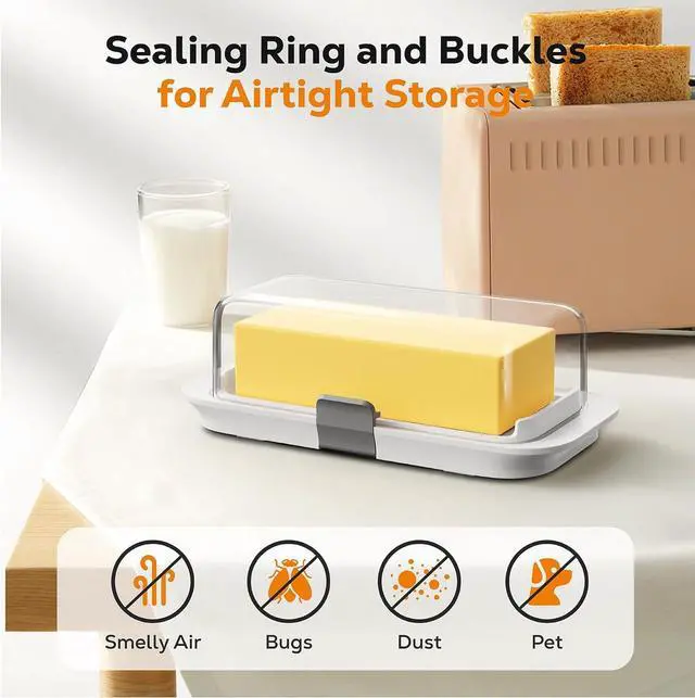 Alt view image 2 of 7 - Pisol Large Butter Dish Airtight with Lid for 2 Sticks (250 g) Butter