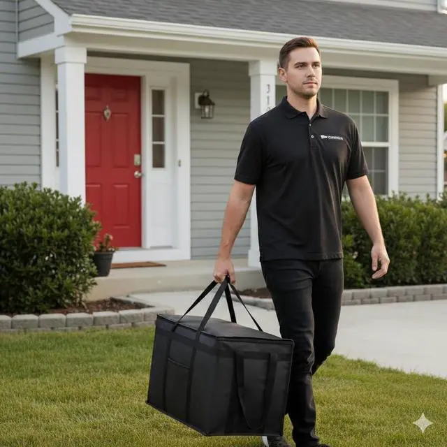 Alt view image 5 of 7 - Insulated Food Delivery Bag, XXXL Insulated Reusable Grocery Cooler/Hot Bags, Tote Bag for Shopping/Travel/Doordash, Catering Bag Doordash 22x14x13, Black, 1-Pack