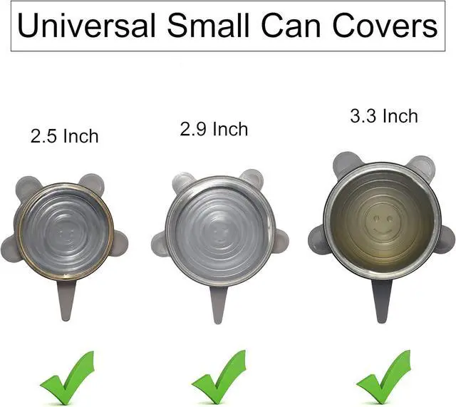 Alt view image 2 of 5 - 4-Pack Stretchable Silicone Can Covers - Pet and Human Food Storage Lids