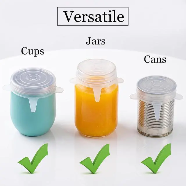 Alt view image 3 of 5 - 4-Pack Stretchable Silicone Can Covers - Pet and Human Food Storage Lids