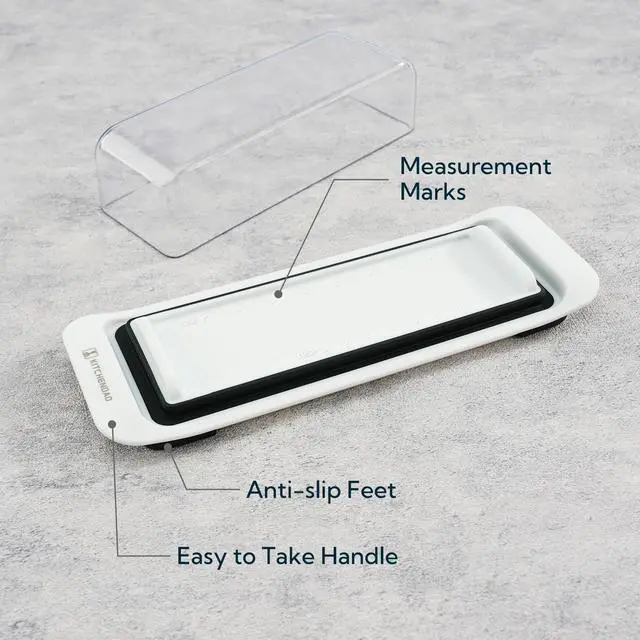 Alt view image 6 of 6 - KITCHENDAO Airtight Butter Dish with Lid for Countertop and Refrigerator Door Shelf, Butter Keeper, Plastic Butter Holder Tray Container for West/East Coast Butter, White