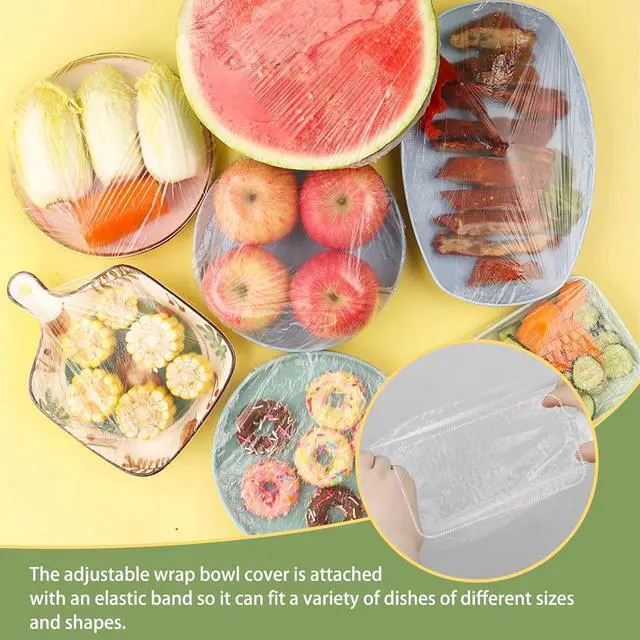 Alt view image 4 of 7 - 400 Pcs Fresh Keeping Bags,Plastic Food Storage Covers,Elastic Sealing Bowl Lids,Adjustable Wrap Bowl Covers for Family Kitchen Outdoor Picnic
