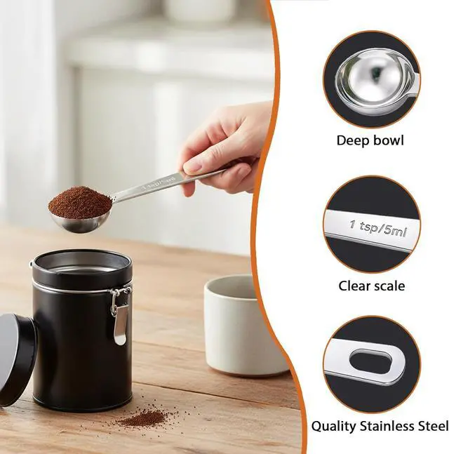 Alt view image 3 of 6 - 5PCS 1tsp(1/3tbsp, 5 ml) Measuring Spoon Teaspoons Stainless Steel Measure Spoons for Precise Cooking, Baking and Spices Measurement