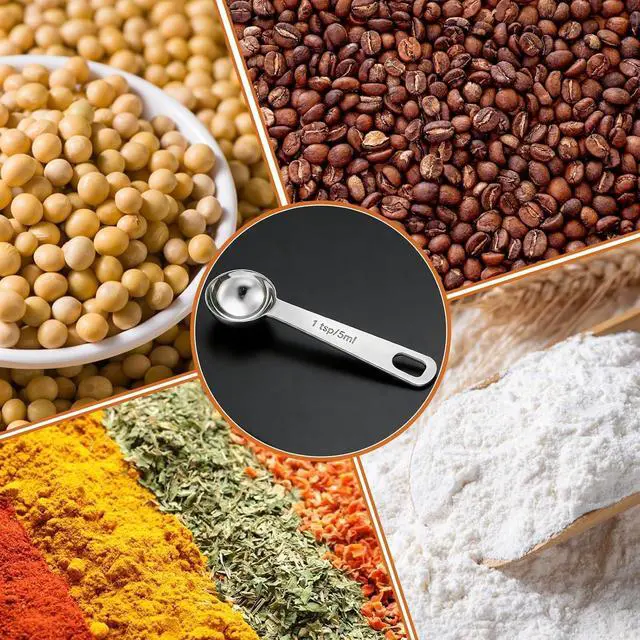 Alt view image 4 of 6 - 5PCS 1tsp(1/3tbsp, 5 ml) Measuring Spoon Teaspoons Stainless Steel Measure Spoons for Precise Cooking, Baking and Spices Measurement