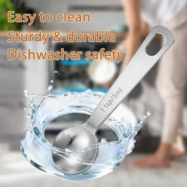 Alt view image 5 of 6 - 5PCS 1tsp(1/3tbsp, 5 ml) Measuring Spoon Teaspoons Stainless Steel Measure Spoons for Precise Cooking, Baking and Spices Measurement