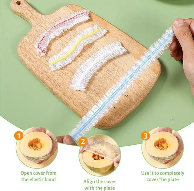 Alt view image 7 of 7 - Plastic Bowl Covers, 200 PCS PE Food Grade Food Covers, Elastic Bowl Covers for Bread Proofing, Reusable Plate Dish Cover, Stretchable Fresh Keeping Bags for Food Storage