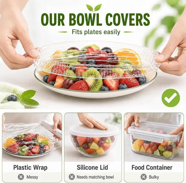 Alt view image 6 of 7 - Plastic Bowl Covers for Sourdough Proofing, Fits Bowls Up to 9.5" 200 Pcs | 200 pack value, Disposable food covers, Elastic edge fit, Fits bowls up to 9.5", Sourdough proofing, Food storage
