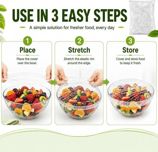 Alt view image 7 of 7 - Plastic Bowl Covers for Sourdough Proofing, Fits Bowls Up to 9.5" 200 Pcs | 200 pack value, Disposable food covers, Elastic edge fit, Fits bowls up to 9.5", Sourdough proofing, Food storage