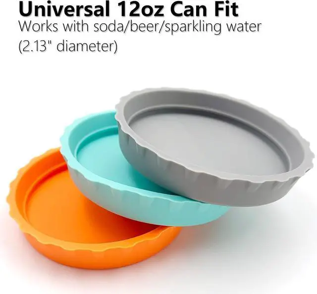 Alt view image 3 of 7 - 6 PCS Silicone Soda Can Lids, Reusable Can Covers in 6 Colors 3 with Straw Openings & 3 Fully Sealed Leakproof BPA-Free Can Tops for Beer, Soda, Juice, 2.13 Inch Standard Cans