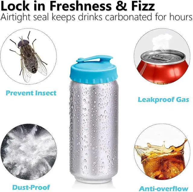 Alt view image 5 of 7 - 6 PCS Silicone Soda Can Lids, Reusable Can Covers in 6 Colors 3 with Straw Openings & 3 Fully Sealed Leakproof BPA-Free Can Tops for Beer, Soda, Juice, 2.13 Inch Standard Cans