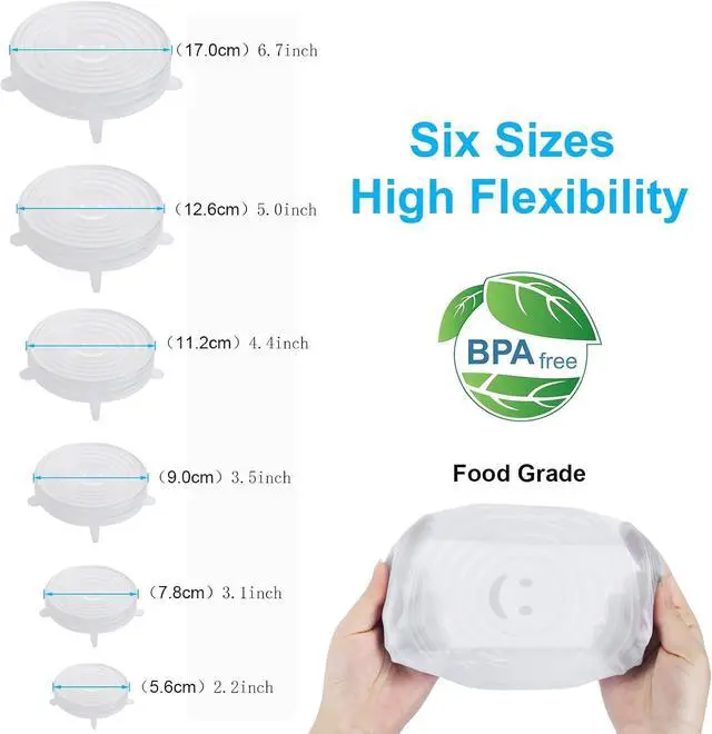 Alt view image 2 of 4 - 6PCS Silicone Stretch Lids, Six Sizes of Bowl Cover