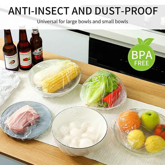 Alt view image 3 of 7 - Homelove 200pcs Bowl Covers Bread Proofing - Plastic Wrap for Food Sourdough Bread Baking Rising Elastic Reusable Plate Covers Outdoor Food Fresh Keeping Bags Shower Cap Hair Deep Conditioning