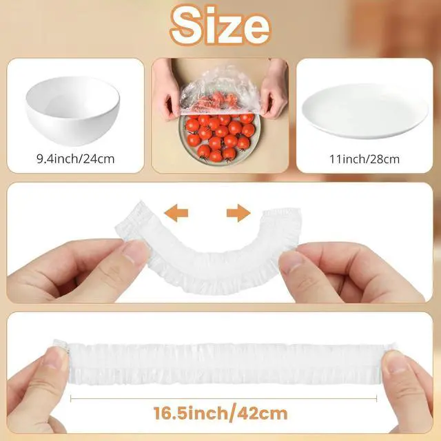 Alt view image 5 of 7 - Homelove 200pcs Bowl Covers Bread Proofing - Plastic Wrap for Food Sourdough Bread Baking Rising Elastic Reusable Plate Covers Outdoor Food Fresh Keeping Bags Shower Cap Hair Deep Conditioning