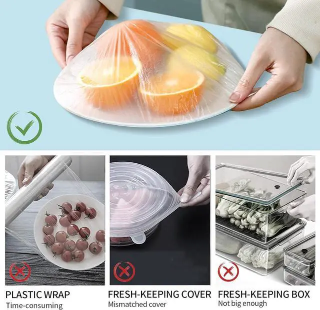 Alt view image 7 of 7 - Homelove 200pcs Bowl Covers Bread Proofing - Plastic Wrap for Food Sourdough Bread Baking Rising Elastic Reusable Plate Covers Outdoor Food Fresh Keeping Bags Shower Cap Hair Deep Conditioning