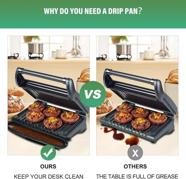 Alt view image 5 of 7 - Replacement Drip Tray Pan Grease Catcher for George Foreman 14.5"Easy to Clean Grill Grease Tray Tray for George Foreman Grill Parts