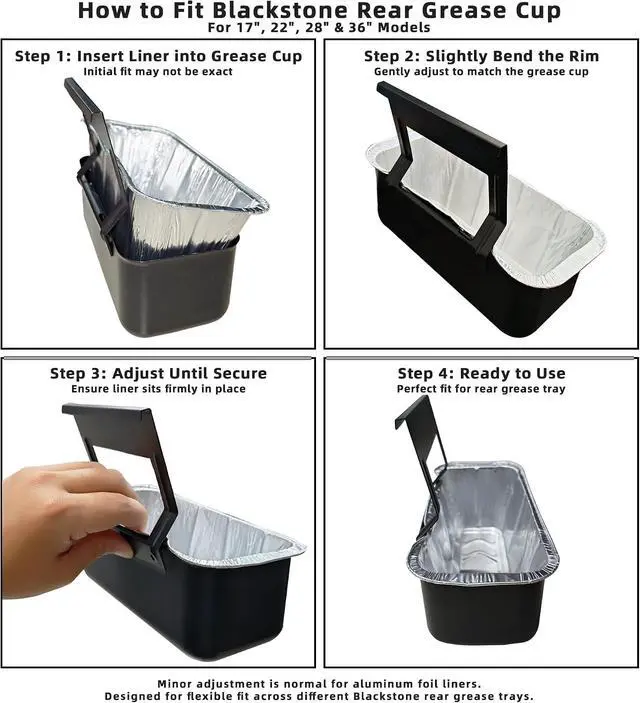 Alt view image 6 of 7 - Grease Cup Liners for Blackstone Griddles, Rear Tray, 20 Pack