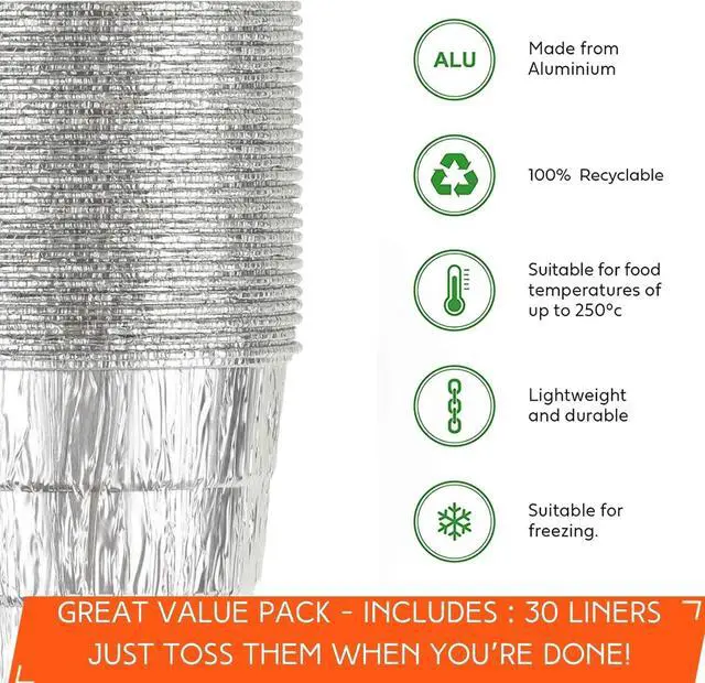 Alt view image 3 of 7 - Findful 30 Pack BAC407 Grease Bucket Liner Compatible for Traeger Pro Series 575/780, 22/34 Series, Ironwood 650/885 Grills, Grill Accessories Drip Tray