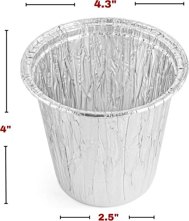 Alt view image 3 of 6 - TYH Supplies 5 Pack Mini Grease Bucket Liners | Compatible with Traeger Ranger, Scout, PTG Grills BAC459 | Disposable Aluminum Grease Cup Liners | 3.9 x 4.37 Inch