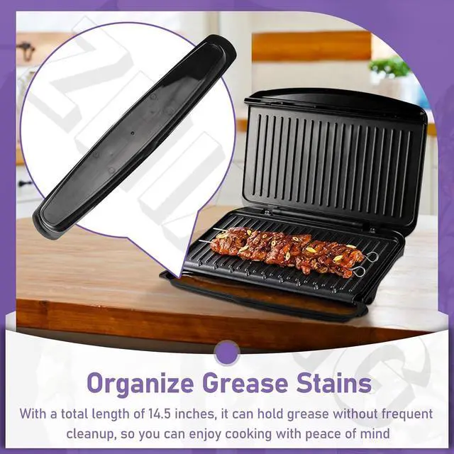 Alt view image 7 of 7 - 14.5" Grill Oil Grease Catcher Drip Tray Pan for George & Most Grills