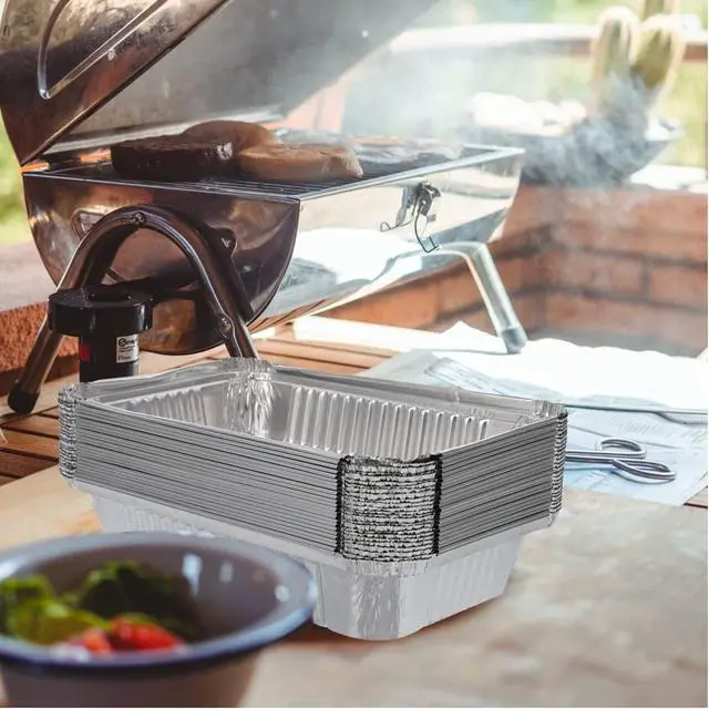 Alt view image 4 of 6 - Waytiffer 20Pack Drip Pans Compatible with Weber Grills Spirit Gas Grills, Q Grills, Genesis and Genesis II LX 200 300 Series,Disposable Aluminum Foil BBQ Grease Trays, 8.5 x 6 Inch