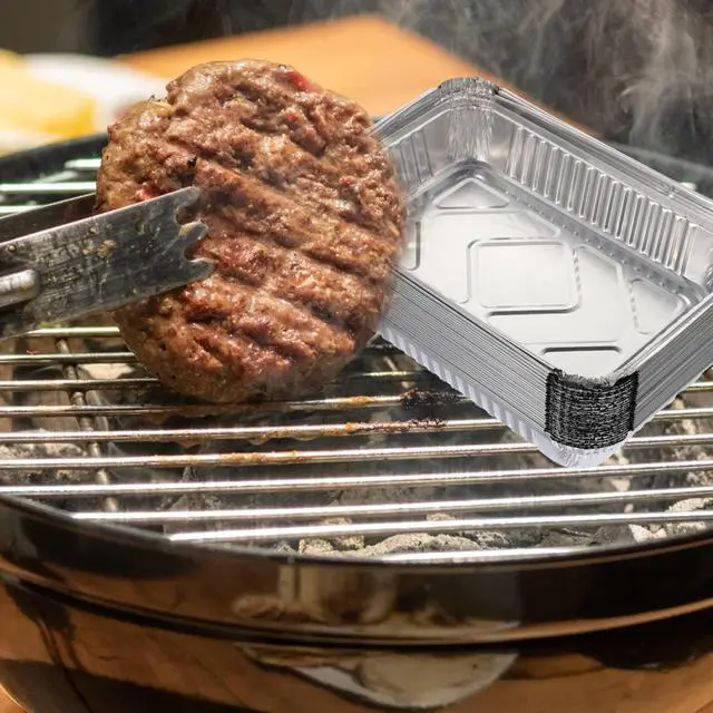 Alt view image 5 of 6 - Waytiffer 20Pack Drip Pans Compatible with Weber Grills Spirit Gas Grills, Q Grills, Genesis and Genesis II LX 200 300 Series,Disposable Aluminum Foil BBQ Grease Trays, 8.5 x 6 Inch