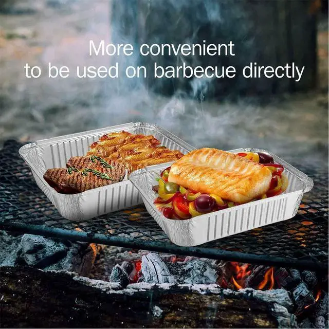 Alt view image 6 of 6 - Waytiffer 20Pack Drip Pans Compatible with Weber Grills Spirit Gas Grills, Q Grills, Genesis and Genesis II LX 200 300 Series,Disposable Aluminum Foil BBQ Grease Trays, 8.5 x 6 Inch