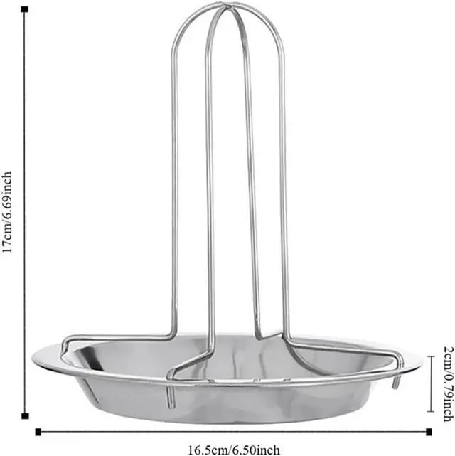 Alt view image 2 of 7 - Stainless Steel Chicken Roaster Rack - Detachable Barbecue Grill Stand for Outdoor & Garden Cooking Grilling Cookware(17x16.5cm, Silver)
