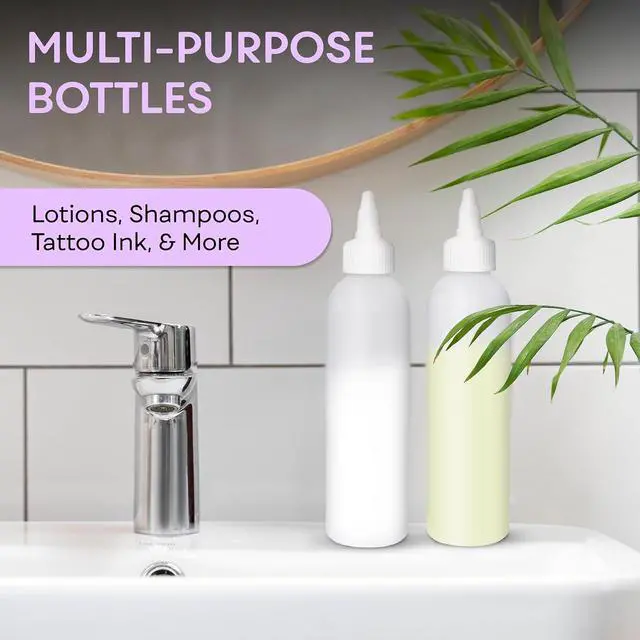 Alt view image 4 of 7 - BRIGHTFROM Twist Top Applicator Bottles, Squeeze 6 OZ Empty Plastic Bottles, Refillable, Open/Close Nozzle - Multi Purpose (Pack of 2) (White)