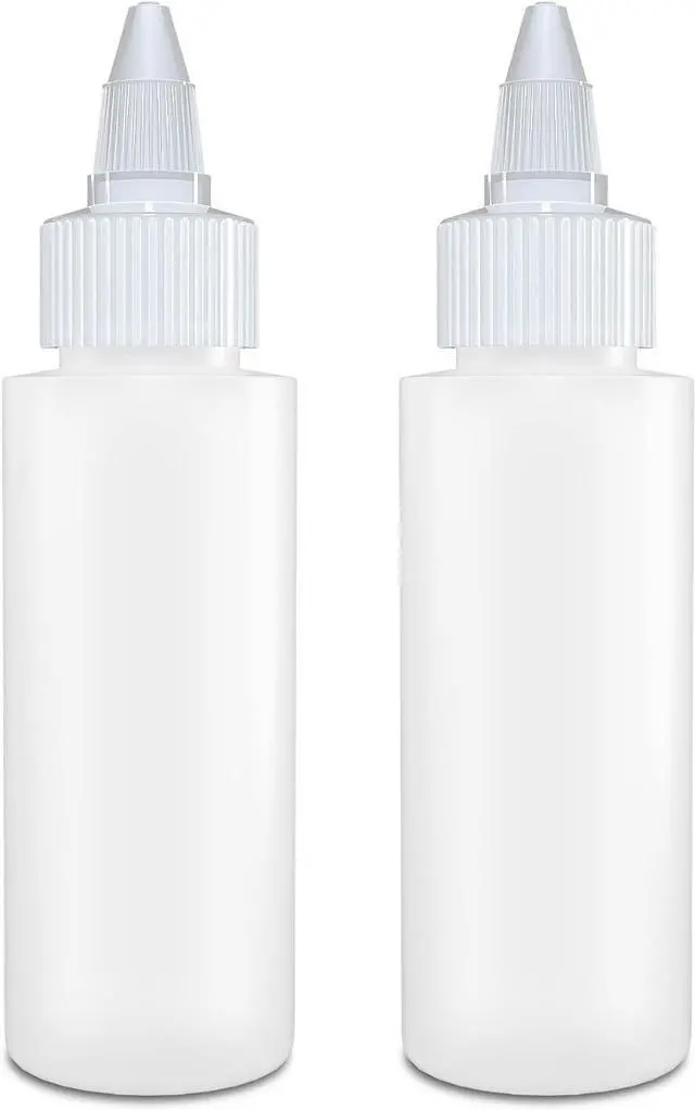 Main image of BRIGHTFROM Twist Top Applicator Bottles, Squeeze 2 OZ Empty Plastic Bottles, Refillable, Open/Close Nozzle - Multi Purpose (Pack of 2)