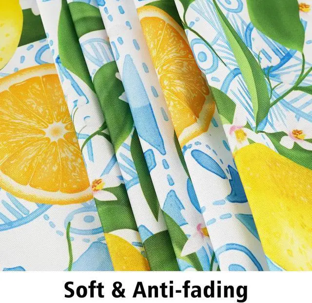 Alt view image 4 of 7 - Outdoor Tablecloth with Umbrella Hole and Zipper, Rectangle Patio Table Covers for Spring/Summer, Machine Washable Outdoor Picnic Table Cloth (Lemon, 60" × 84" Rectangular)