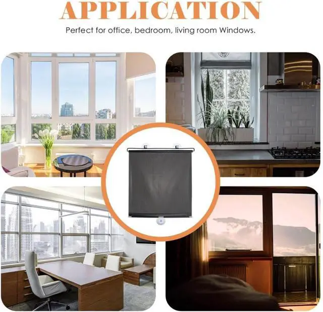 Alt view image 6 of 7 - Hemoton Blackout Roller Blinds with Suction Cups 49.21X15.74In