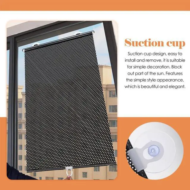 Alt view image 7 of 7 - Hemoton Blackout Roller Blinds with Suction Cups 49.21X15.74In