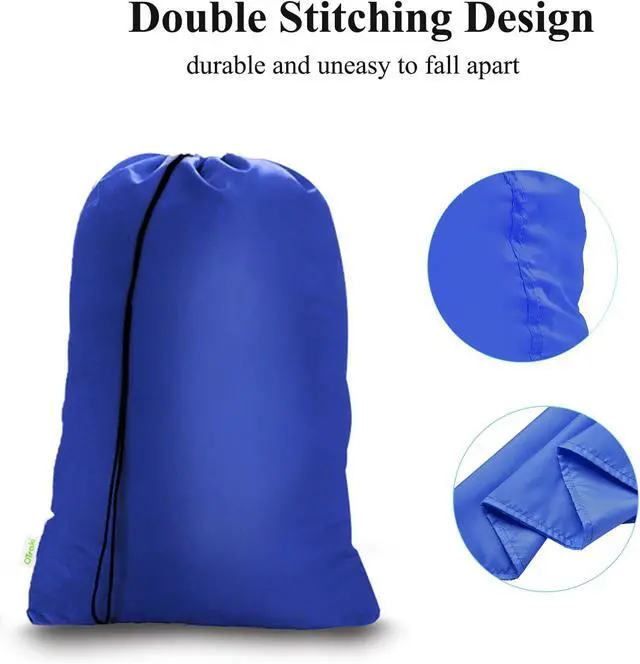 Alt view image 5 of 7 - OTraki 28x45 inch Extra Large Laundry Bag 2 Pack Drawstring Laundry Hamper Bag Heavy Duty Dirty Clothes Bag Washable Organizer Storage for Camp Drying Do Not Exceed 176 Blue