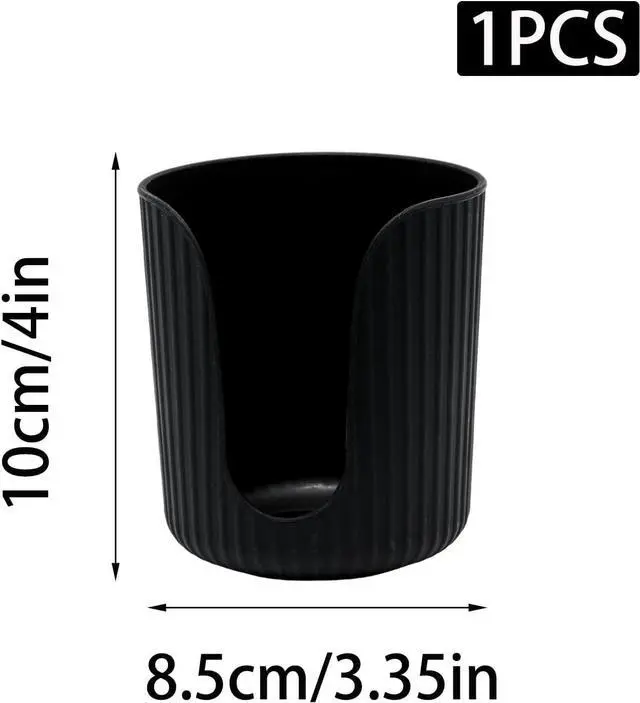 Alt view image 2 of 5 - Black Cup Dispenser 3oz-5oz Disposable Paper Cup Holder Cotton Pad Holder with Vertical Stripes