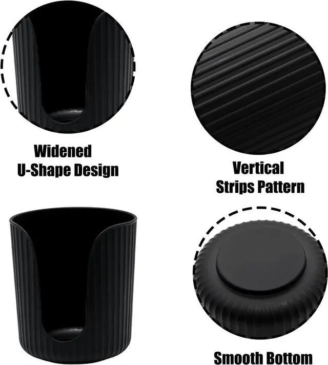 Alt view image 3 of 5 - Black Cup Dispenser 3oz-5oz Disposable Paper Cup Holder Cotton Pad Holder with Vertical Stripes