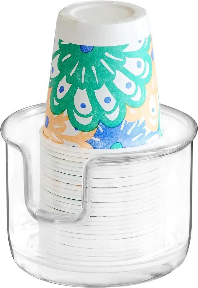 Main image of Youngever 2 Pack Plastic Disposable Paper Cup Dispenser, Small Plastic Dispenser Cup Holder (Clear)