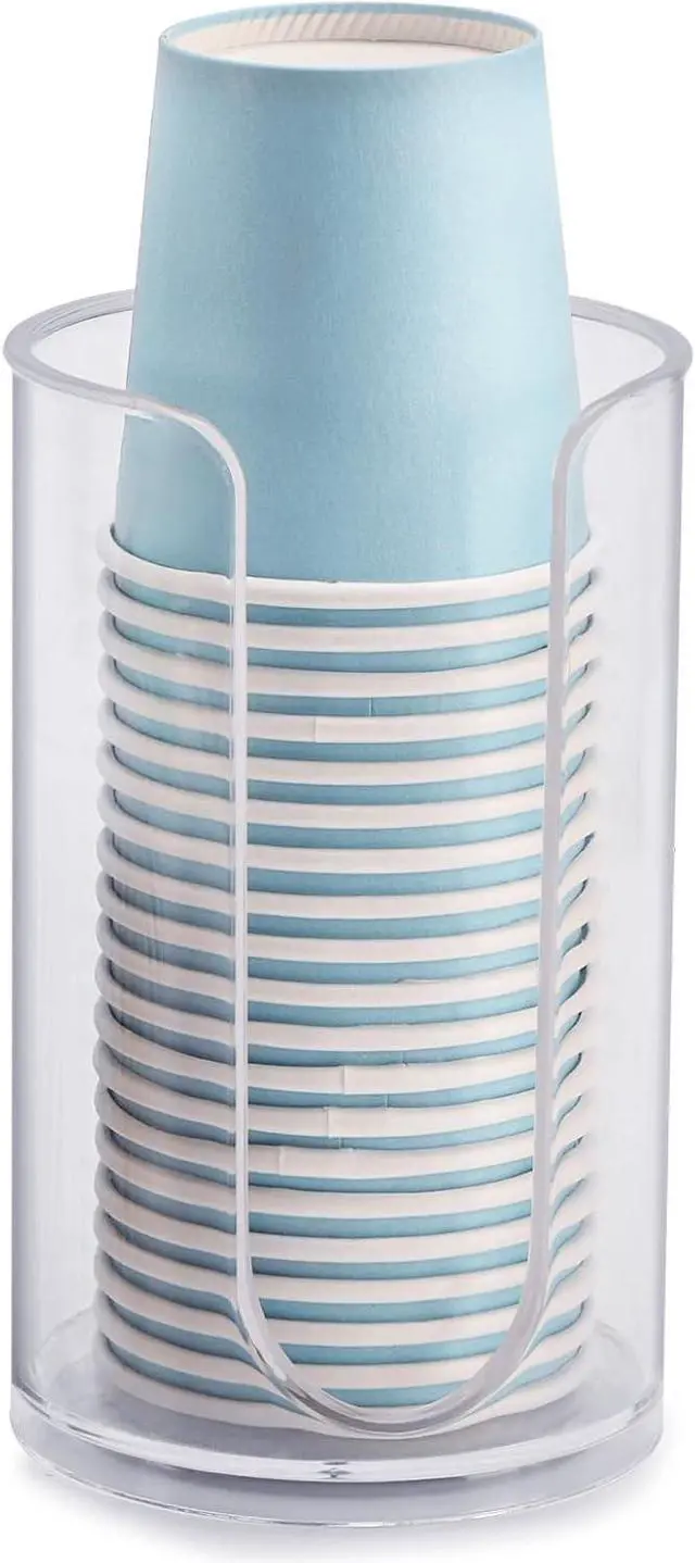 Main image of Bathroom Cup Dispenser, 3oz-5oz Small Disposable Paper Cups Holder Clear