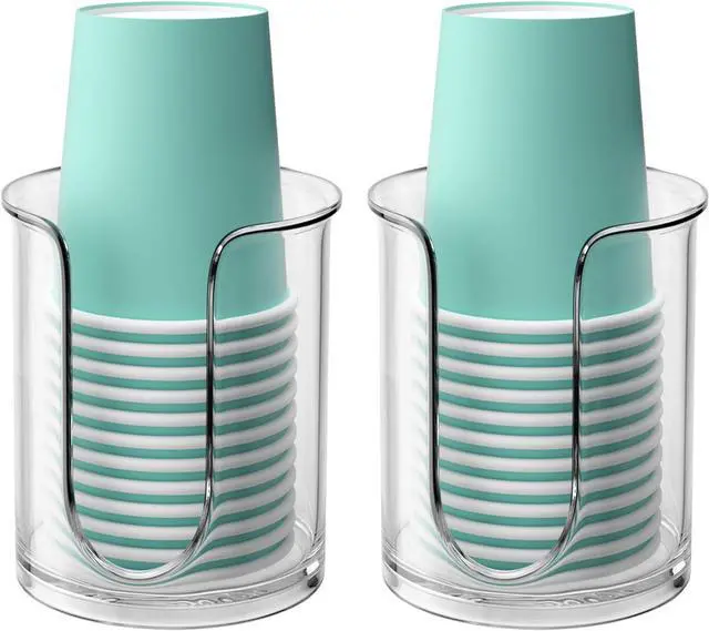 Main image of Bathroom Cup Dispenser 5 oz Countertop,2 Pack Mouthwash Cup Holder for Bathroom,PC Small Disposable Cup Holder for 5oz Paper Cups and Mouthwash Cups