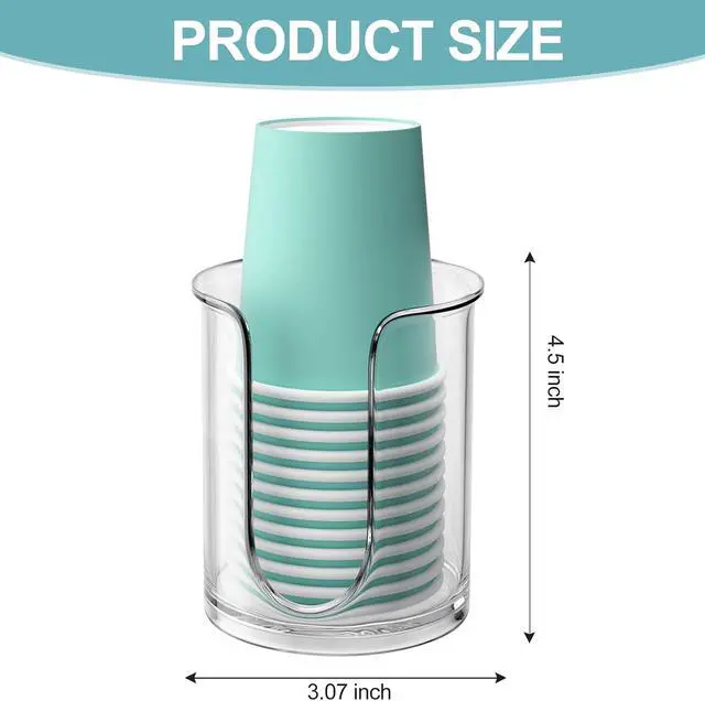 Alt view image 2 of 7 - Bathroom Cup Dispenser 5 oz Countertop,2 Pack Mouthwash Cup Holder for Bathroom,PC Small Disposable Cup Holder for 5oz Paper Cups and Mouthwash Cups
