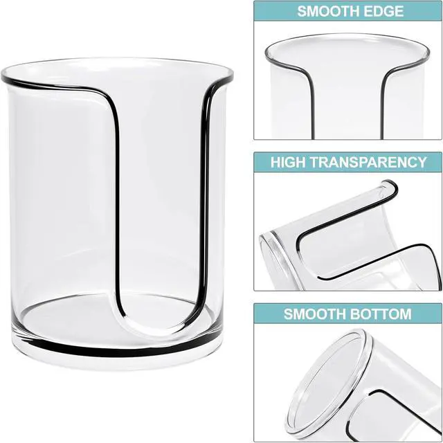 Alt view image 5 of 7 - Bathroom Cup Dispenser 5 oz Countertop,2 Pack Mouthwash Cup Holder for Bathroom,PC Small Disposable Cup Holder for 5oz Paper Cups and Mouthwash Cups