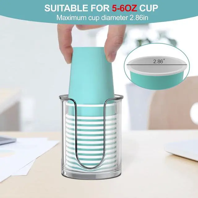 Alt view image 6 of 7 - Bathroom Cup Dispenser 5 oz Countertop,2 Pack Mouthwash Cup Holder for Bathroom,PC Small Disposable Cup Holder for 5oz Paper Cups and Mouthwash Cups