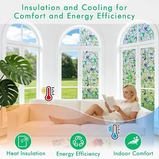 Alt view image 3 of 7 - Upgraded Window Privacy Film Day & Night, Heat Blocking Anti-UV Save Energy