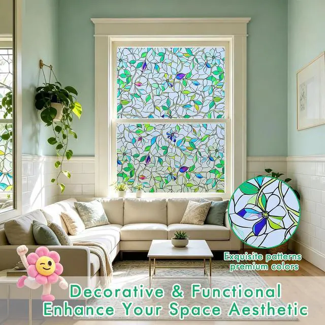 Alt view image 4 of 7 - Upgraded Window Privacy Film Day & Night, Heat Blocking Anti-UV Save Energy