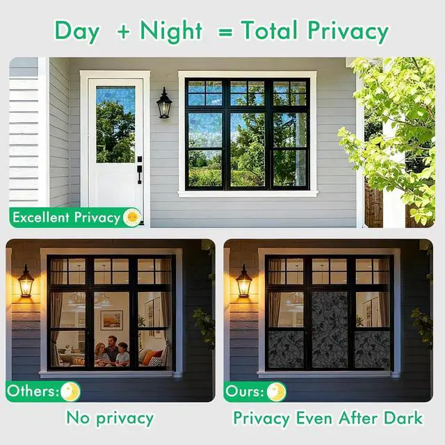 Alt view image 5 of 7 - Upgraded Window Privacy Film Day & Night, Heat Blocking Anti-UV Save Energy