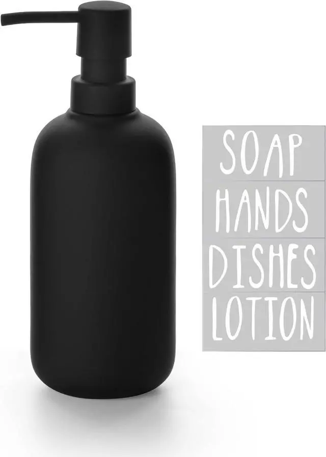Main image of Black Ceramic Soap Dispenser for Bathroom and Kitchen, 1pack