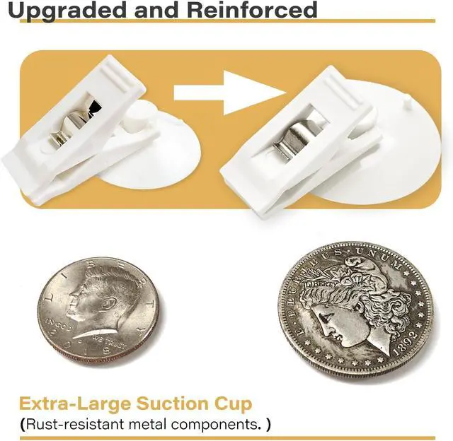 Alt view image 2 of 7 - 6 Packs Shower Curtain Clips with Suction Cup to Keep Liner Closed to Wall and Prevent Water Splashing Out, Self Adhesive Windproof Splash Holder, Easy to Use, Just Press Clip onto Wall