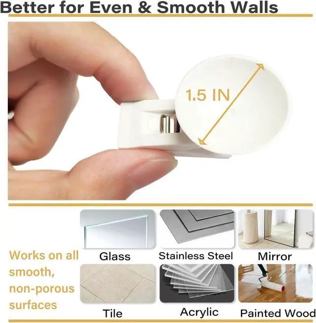 Alt view image 5 of 7 - 6 Packs Shower Curtain Clips with Suction Cup to Keep Liner Closed to Wall and Prevent Water Splashing Out, Self Adhesive Windproof Splash Holder, Easy to Use, Just Press Clip onto Wall