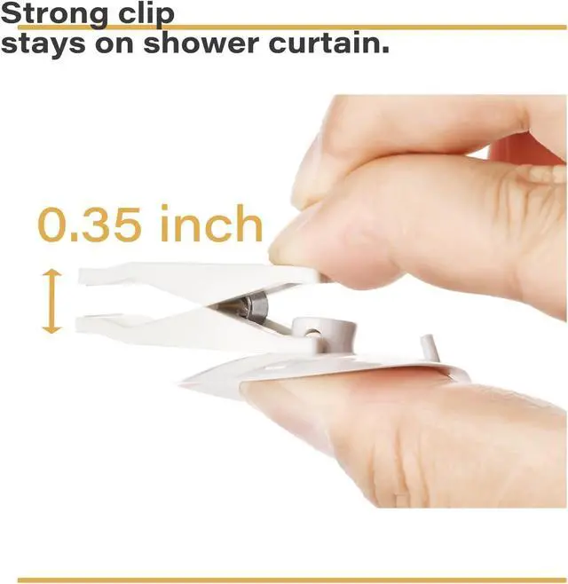 Alt view image 7 of 7 - 6 Packs Shower Curtain Clips with Suction Cup to Keep Liner Closed to Wall and Prevent Water Splashing Out, Self Adhesive Windproof Splash Holder, Easy to Use, Just Press Clip onto Wall