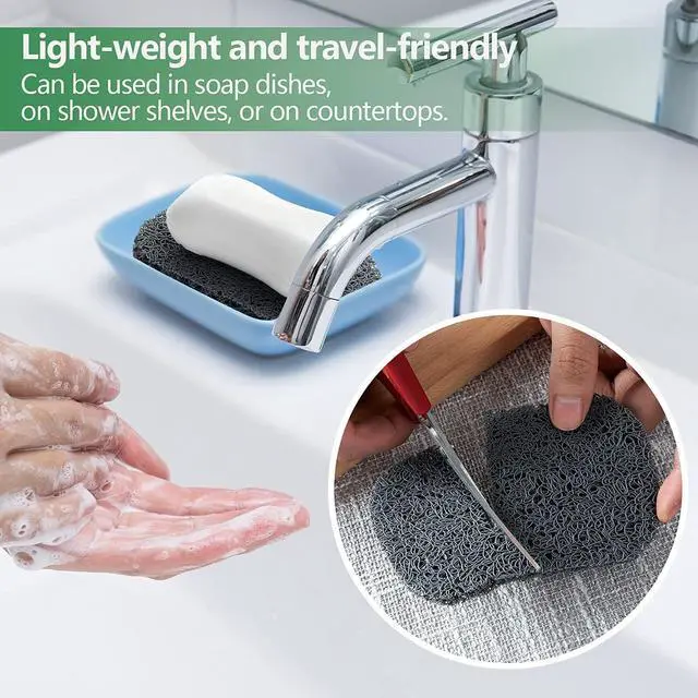 Alt view image 6 of 7 - 8Pcs Soap Saver Pad, Soap Savers for Bar Soap Bathroom Soap Dishes Self Draining Pads for Soap Lift Dish, Soap Holders for Bathroom (8 Colors)
